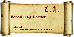Benedikty Norman névjegykártya